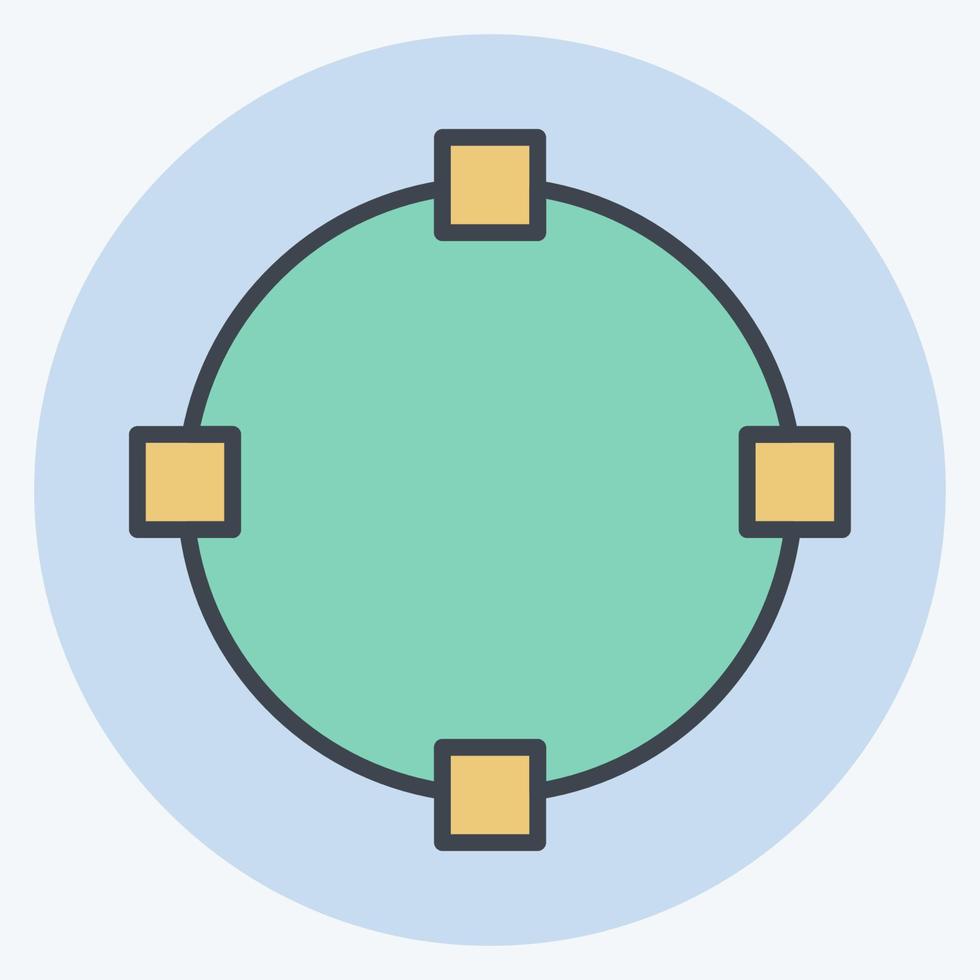 Icon Draw Circle. related to Graphic Design Tools symbol. color mate style. simple design editable. simple illustration. simple vector icons