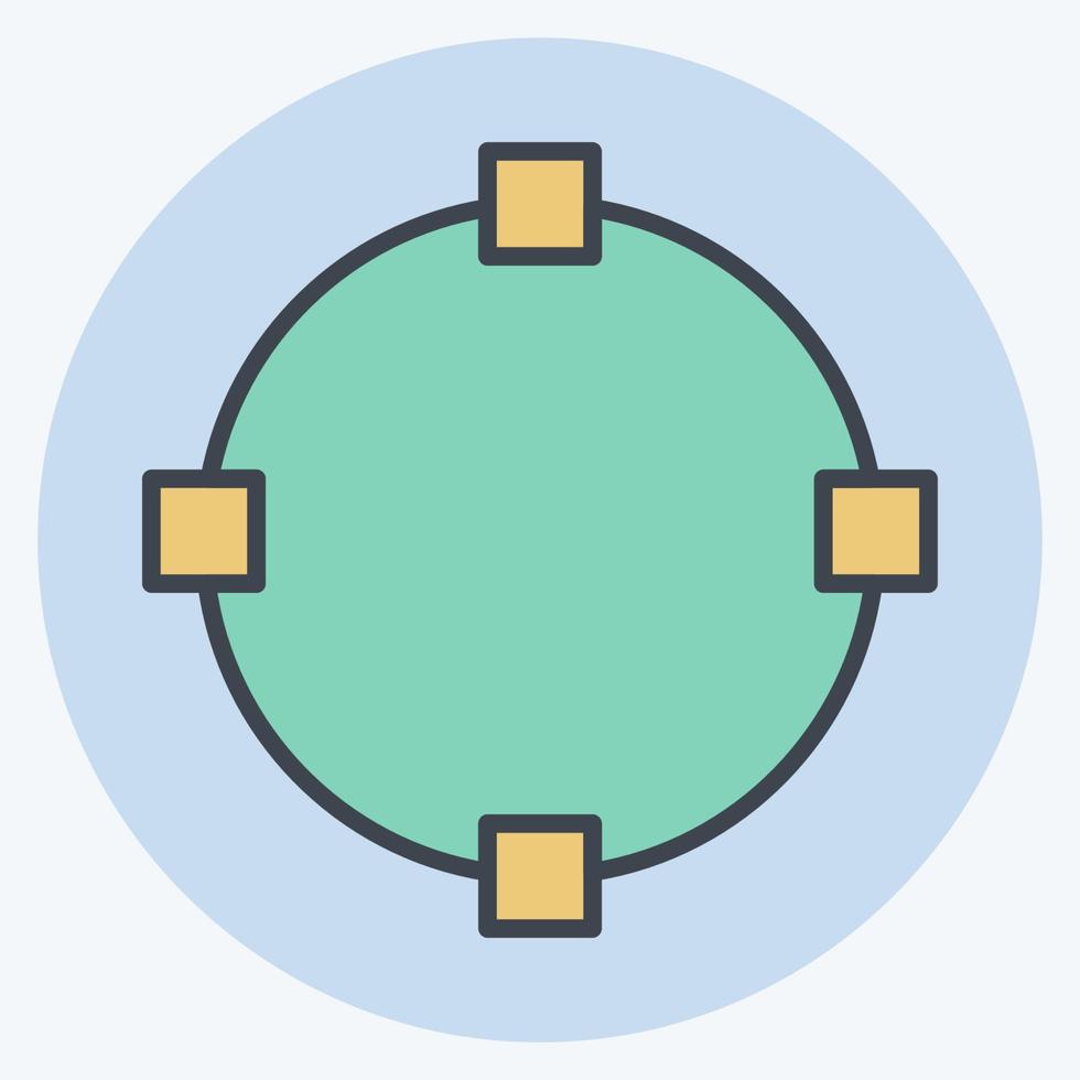 Icon Draw Circle. related to Graphic Design Tools symbol. color mate style. simple design editable. simple illustration. simple vector icons