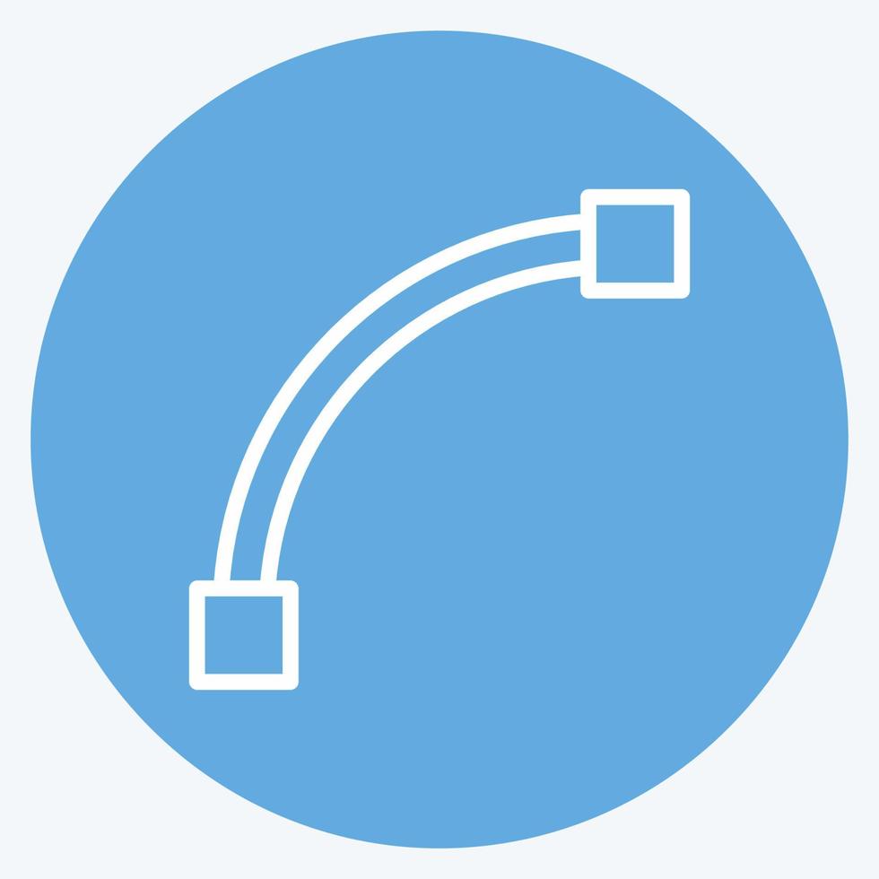 arco de dibujo de icono. relacionado con el símbolo de herramientas de diseño gráfico. estilo de ojos azules. diseño simple editable. ilustración sencilla. iconos vectoriales simples vector