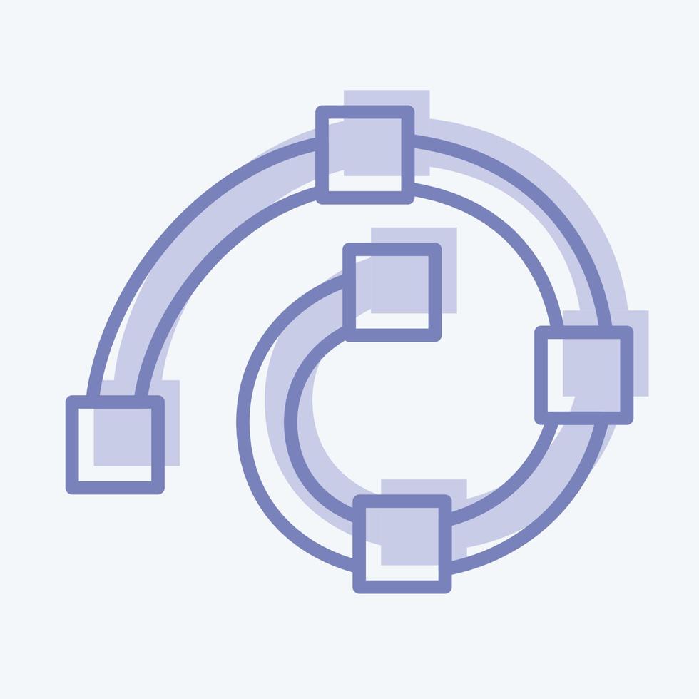 Icon Draw Spiral. related to Graphic Design Tools symbol. two tone style. simple design editable. simple illustration. simple vector icons