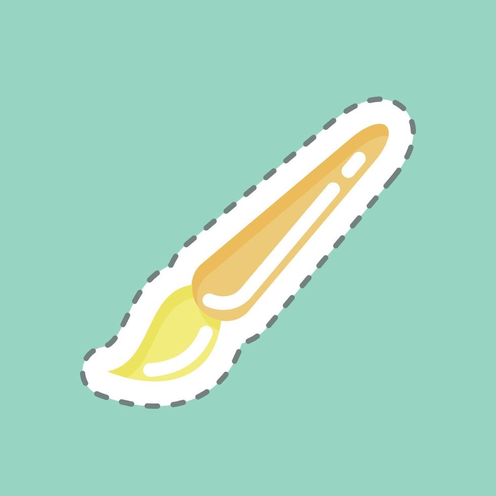 Sticker line cut Paint Brush. related to Graphic Design Tools symbol. simple design editable. simple illustration. simple vector