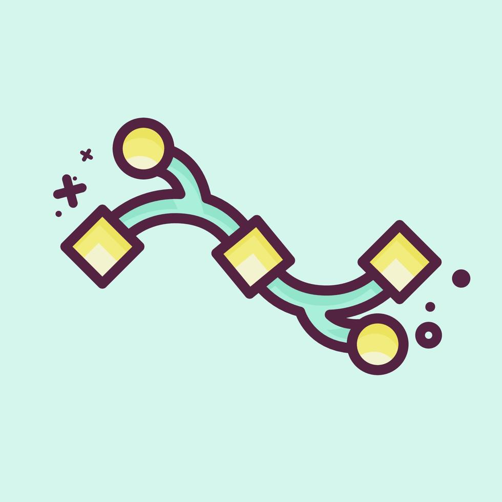 Icon Bezier Curve. related to Graphic Design Tools symbol. MBE style. simple design editable. simple illustration. simple vector icons
