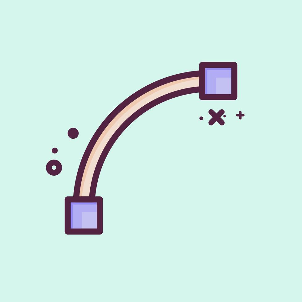 Icon Draw Arc. related to Graphic Design Tools symbol. MBE style. simple design editable. simple illustration. simple vector icons