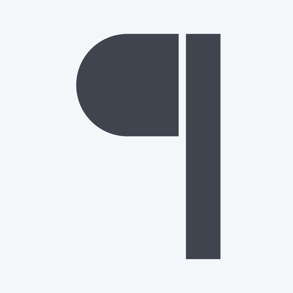 párrafo de icono. relacionado con el símbolo de herramientas de diseño gráfico. estilo de glifo. diseño simple editable. ilustración sencilla. iconos vectoriales simples vector