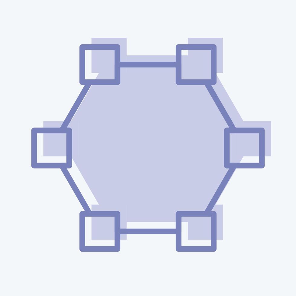 Icon Draw Polygon. related to Graphic Design Tools symbol. two tone style. simple design editable. simple illustration. simple vector icons