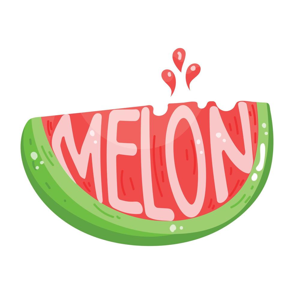 Trendy flat sticker icon of watermelon slice vector