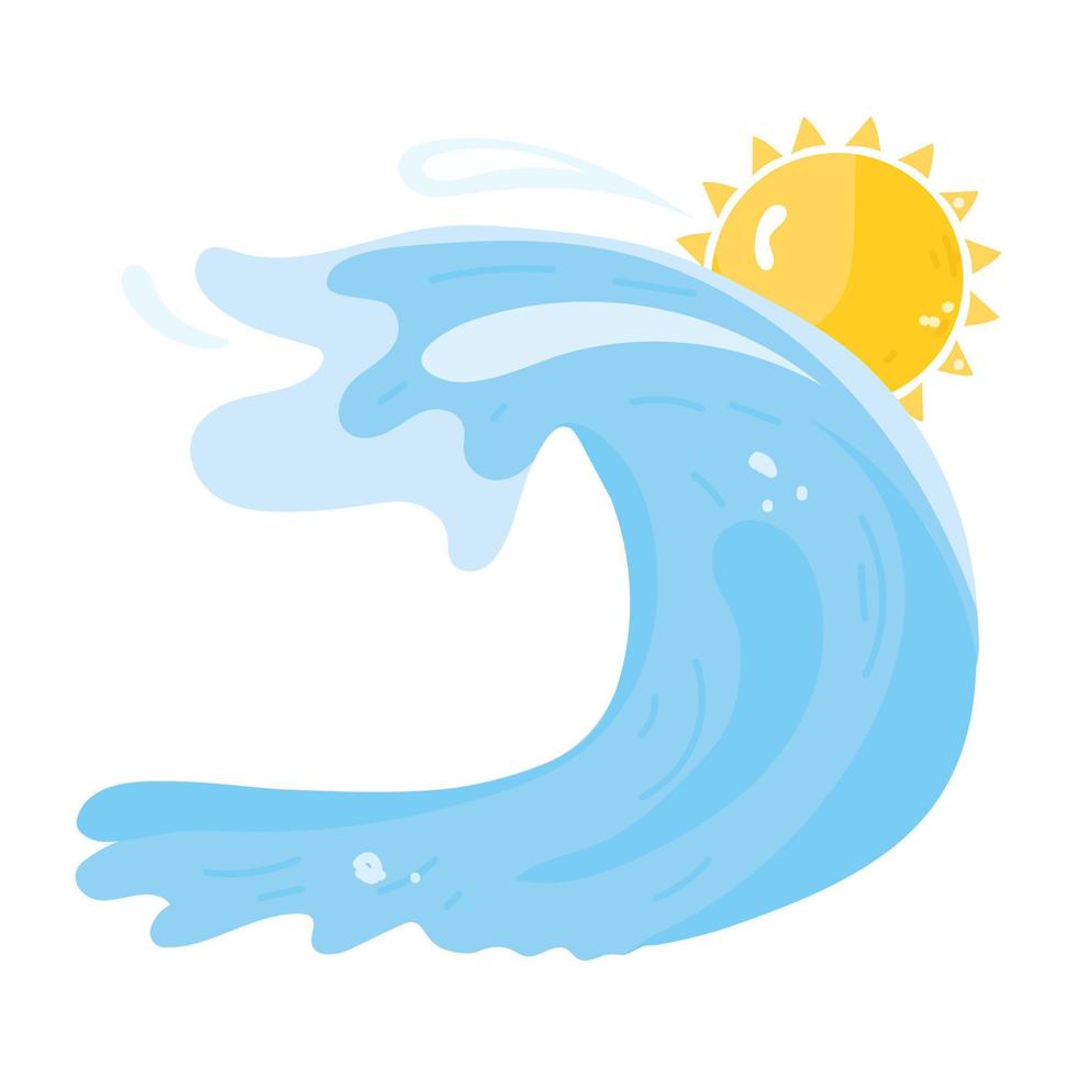 An eye catchy flat sticker of sea vector