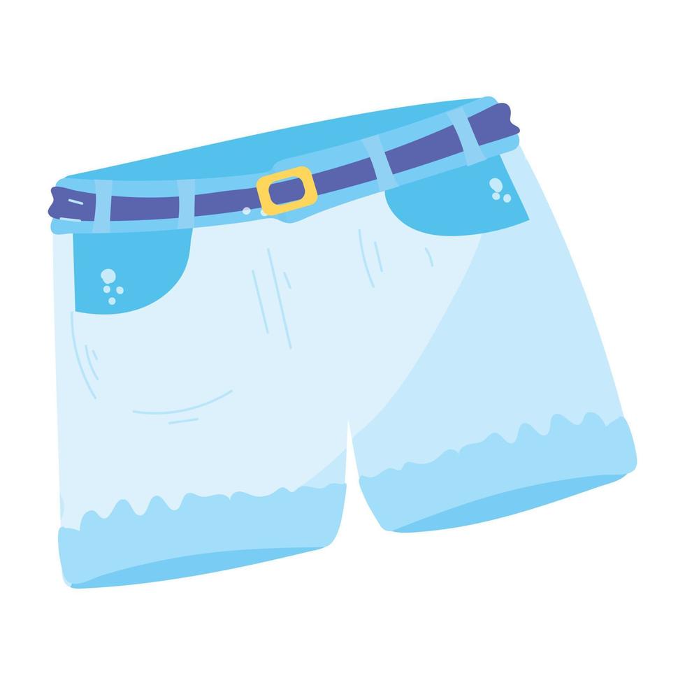un icono de etiqueta plana de moda de pantalones cortos vector