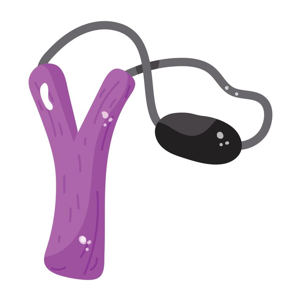 An editable flat sticker of slingshot vector