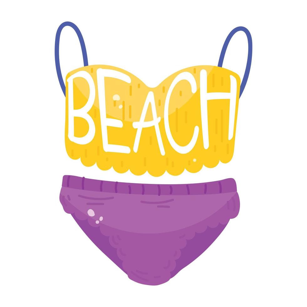 An editable flat sticker of bikini vector