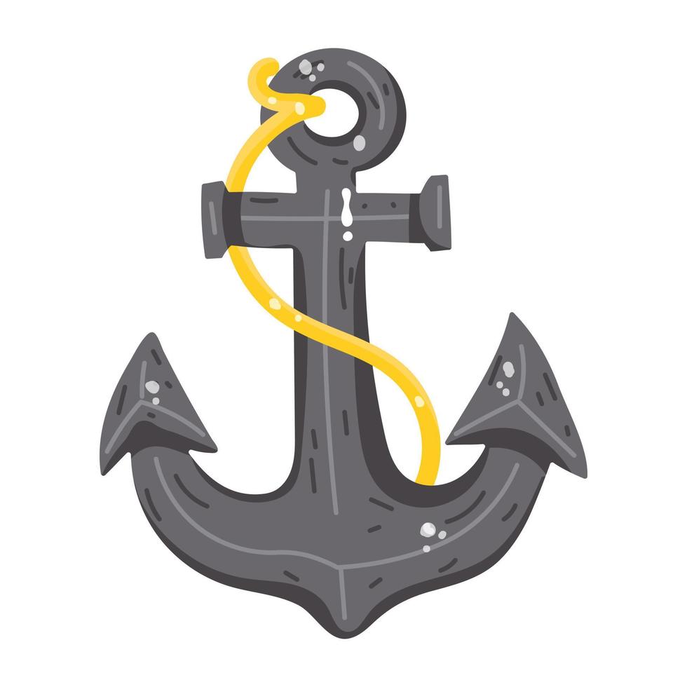 Modern flat sticker icon of boat anchor vector