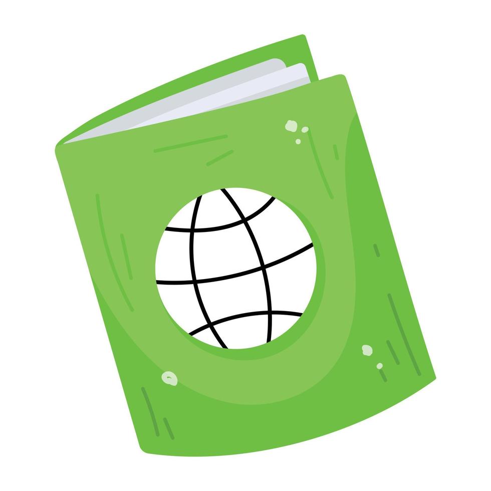 An icon sticker of passport, flat design vector