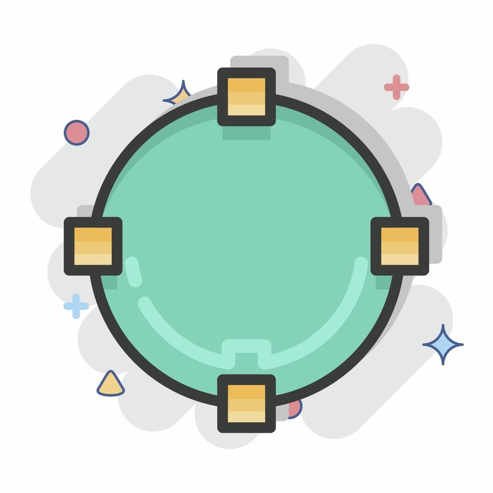 Icon Draw Circle. related to Graphic Design Tools symbol. Comic Style. simple design editable. simple illustration. simple vector icons