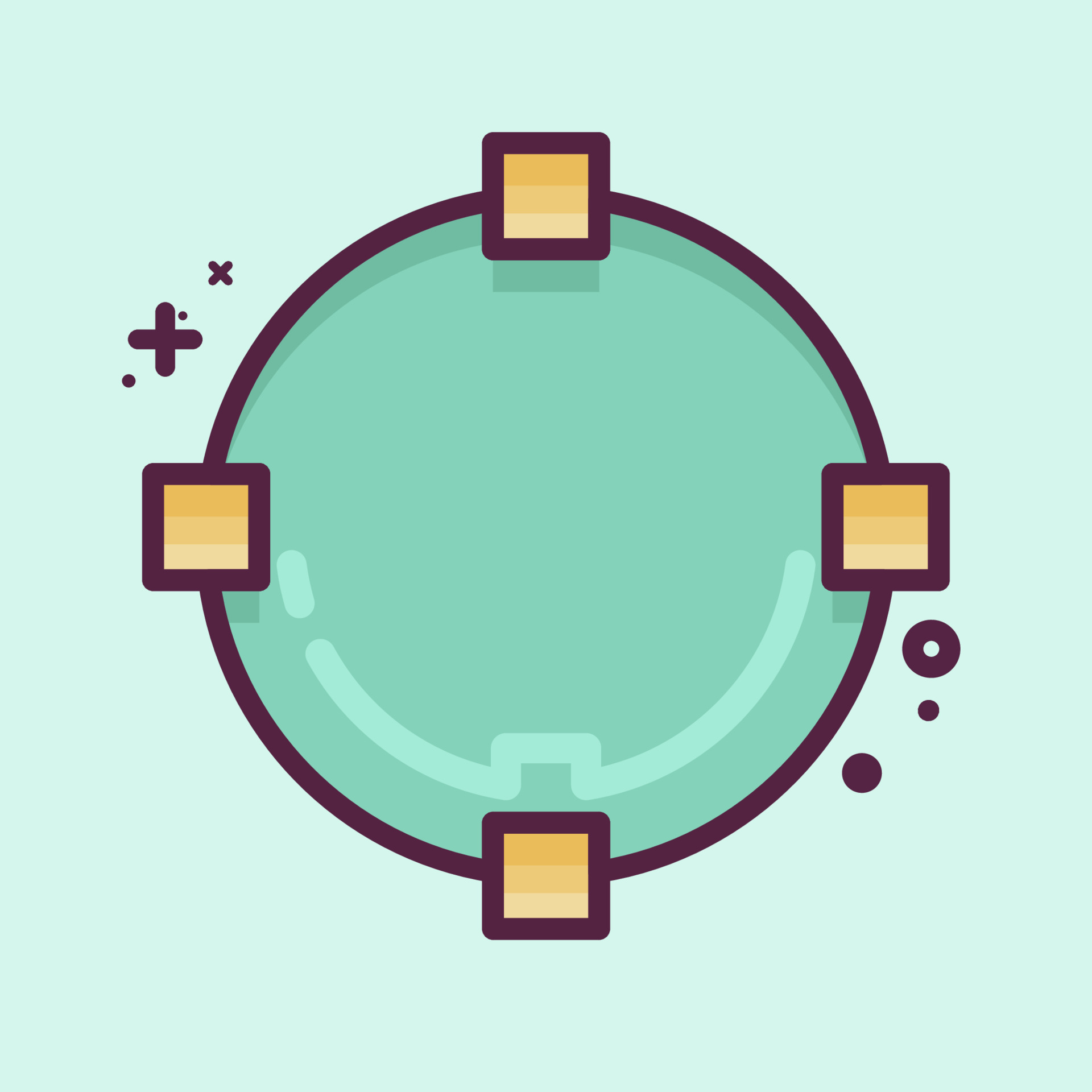 Icon Draw Circle. related to Graphic Design Tools symbol. MBE style