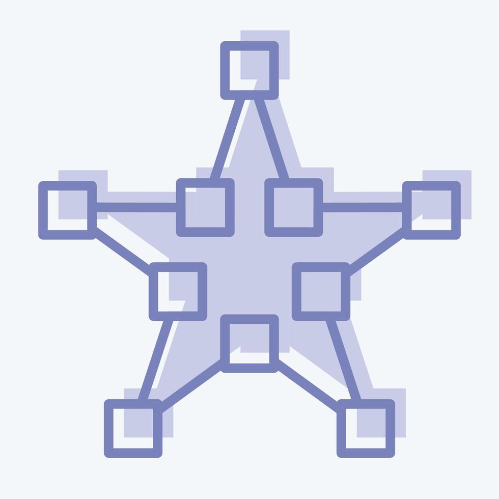 Icon Draw Star. related to Graphic Design Tools symbol. two tone style. simple design editable. simple illustration. simple vector icons