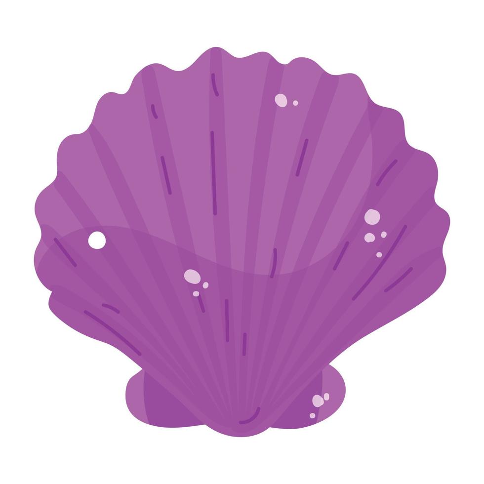 Premium sticker of seashell in flat style vector