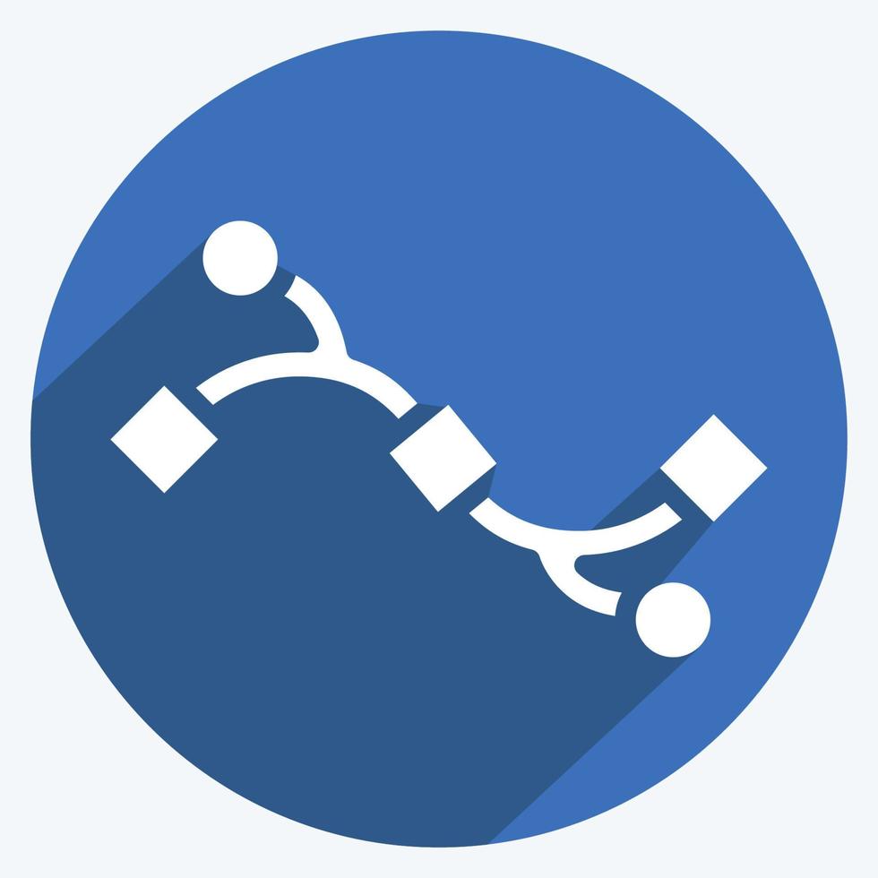 Icon Bezier Curve. related to Graphic Design Tools symbol. long shadow style. simple design editable. simple illustration. simple vector icons