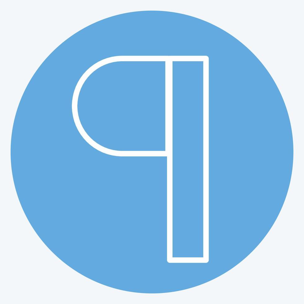 párrafo de icono. relacionado con el símbolo de herramientas de diseño gráfico. estilo de ojos azules. diseño simple editable. ilustración sencilla. iconos vectoriales simples vector