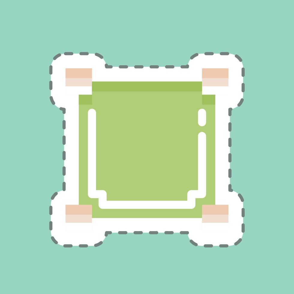 Sticker line cut Draw Square. related to Graphic Design Tools symbol. simple design editable. simple illustration. simple vector