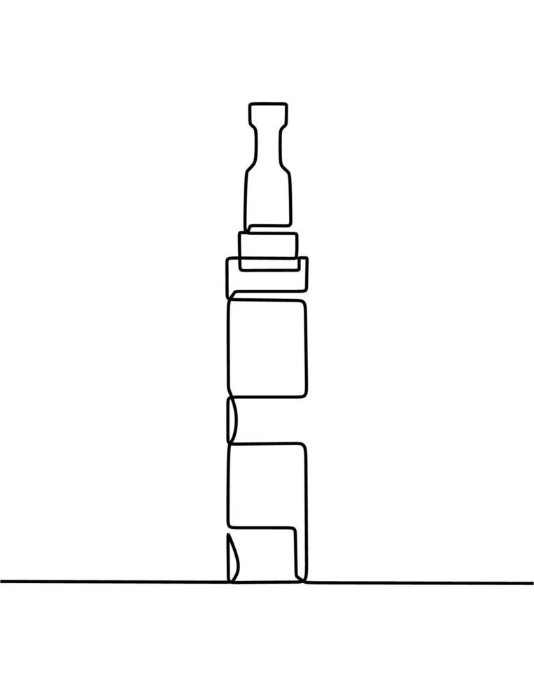 Continuous line drawing of cigarette vector