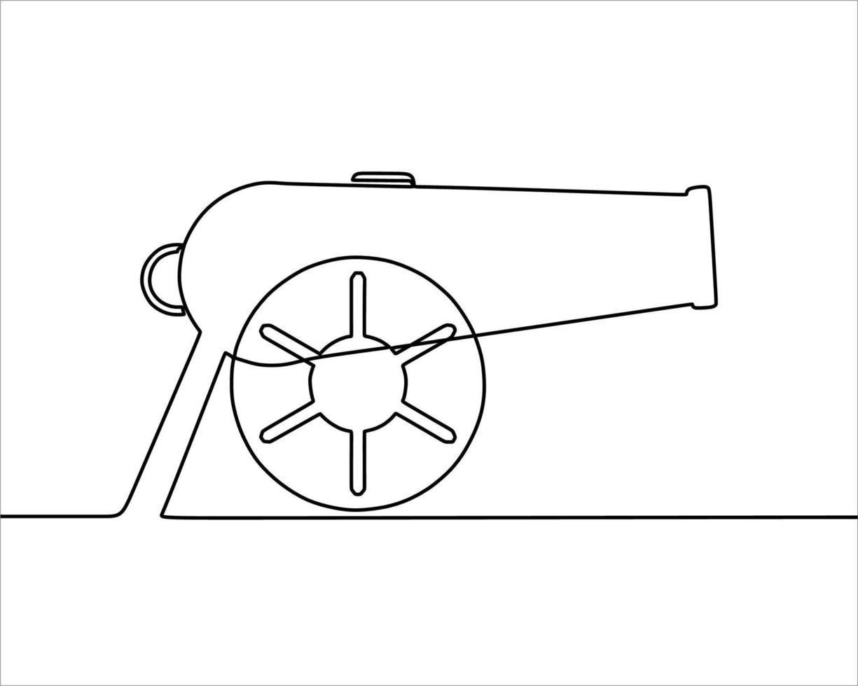 continuous line drawing on canon vector