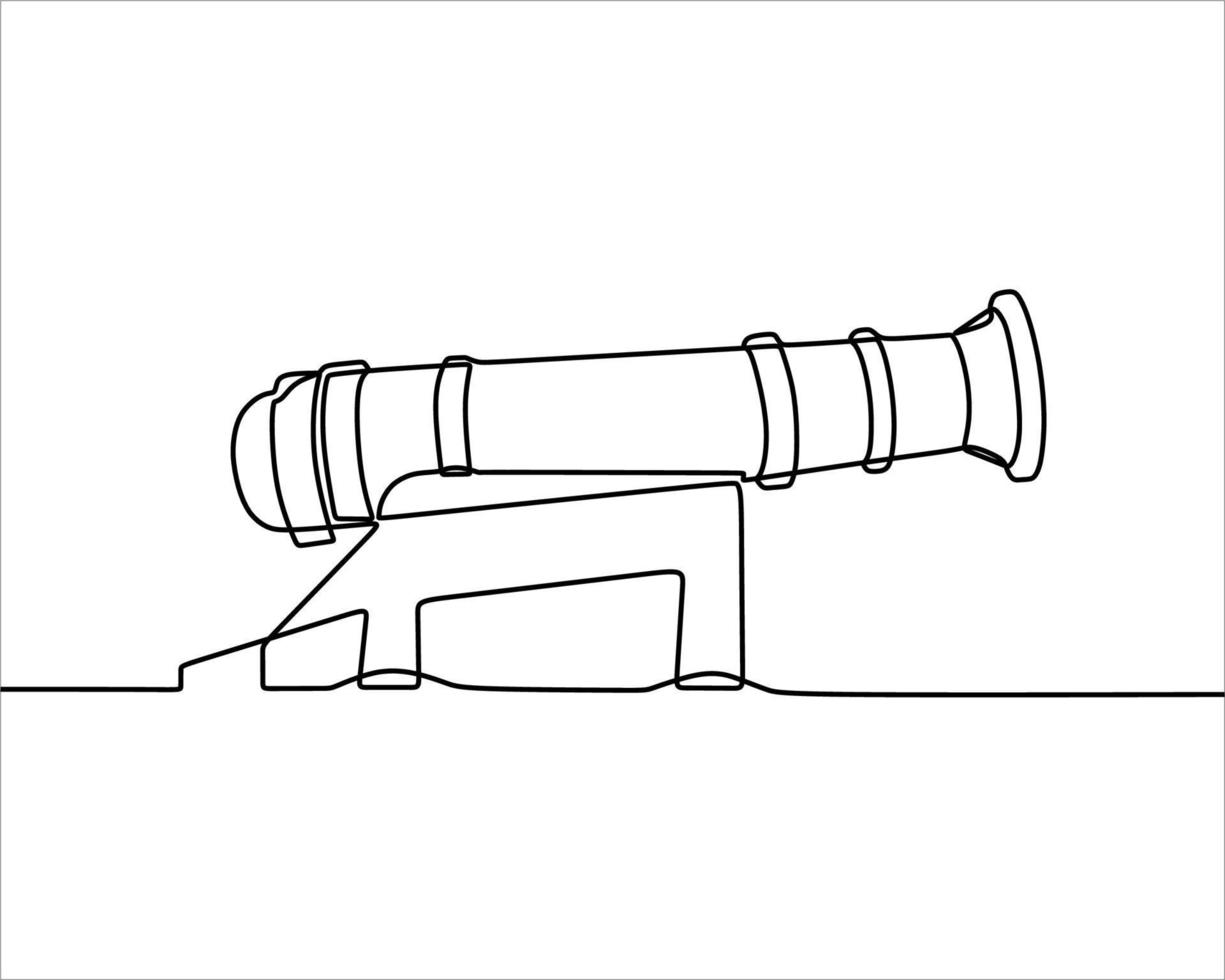 continuous line drawing on canon vector