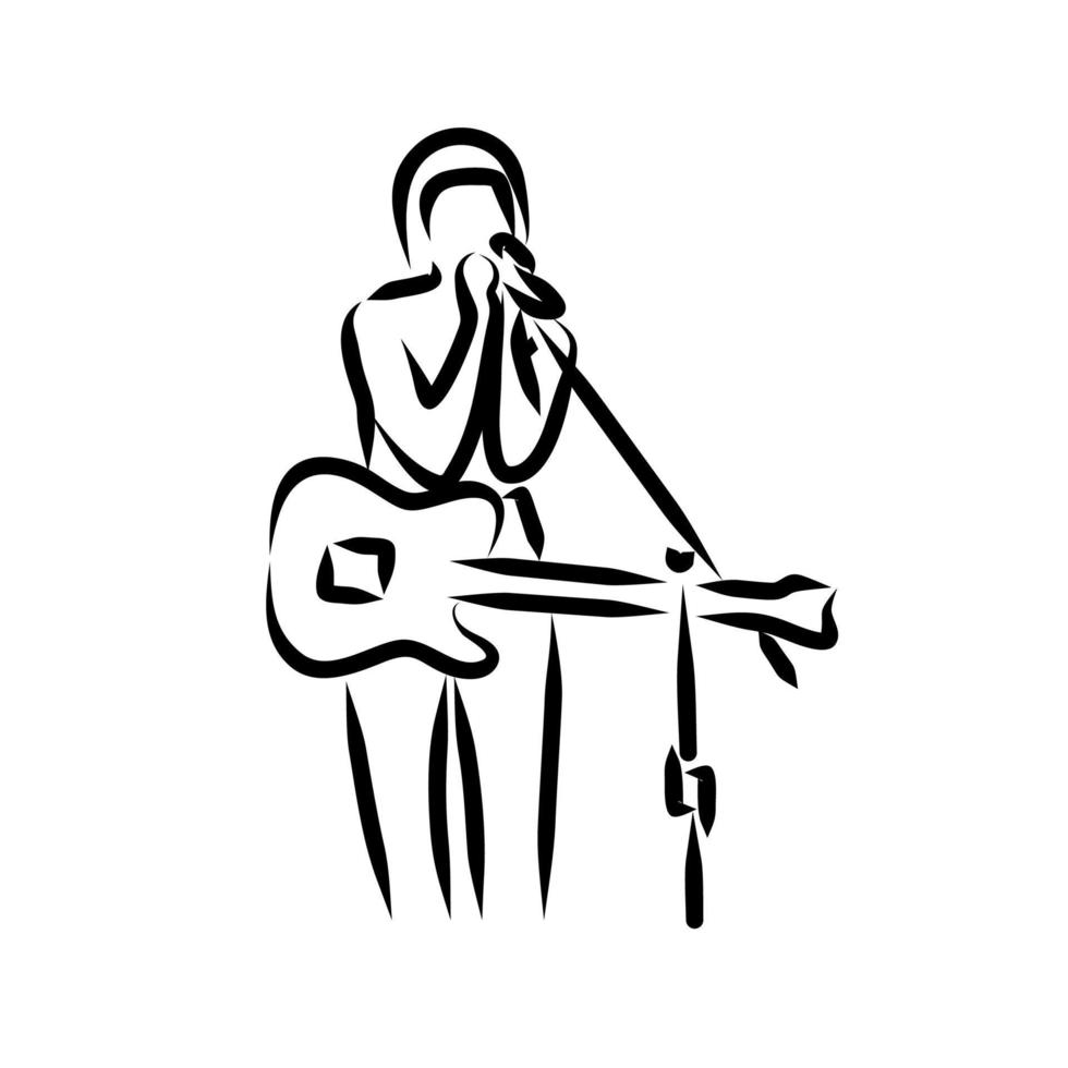 line drawing of singer vector