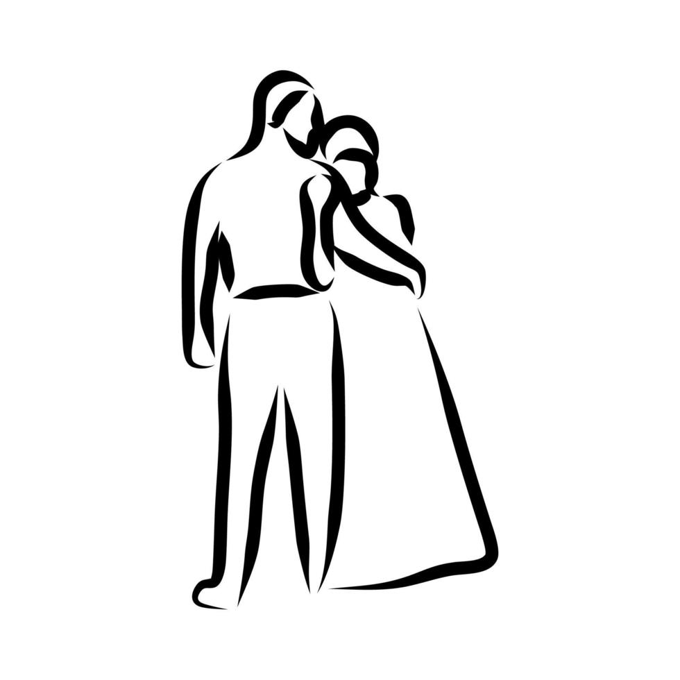 Line drawing of romantic vector