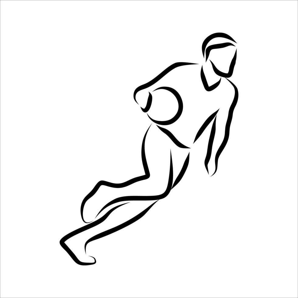 Line drawing of professional player basketball vector