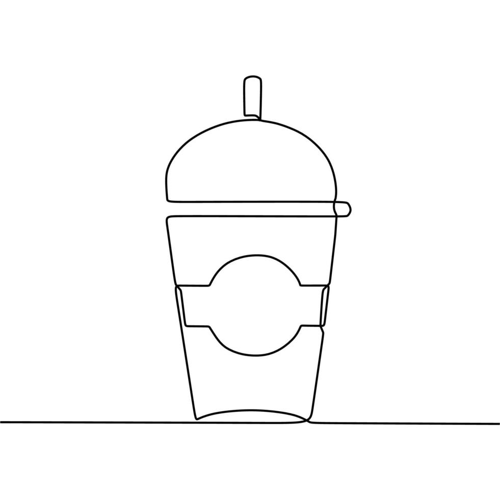 continuous line drawing of cup vector