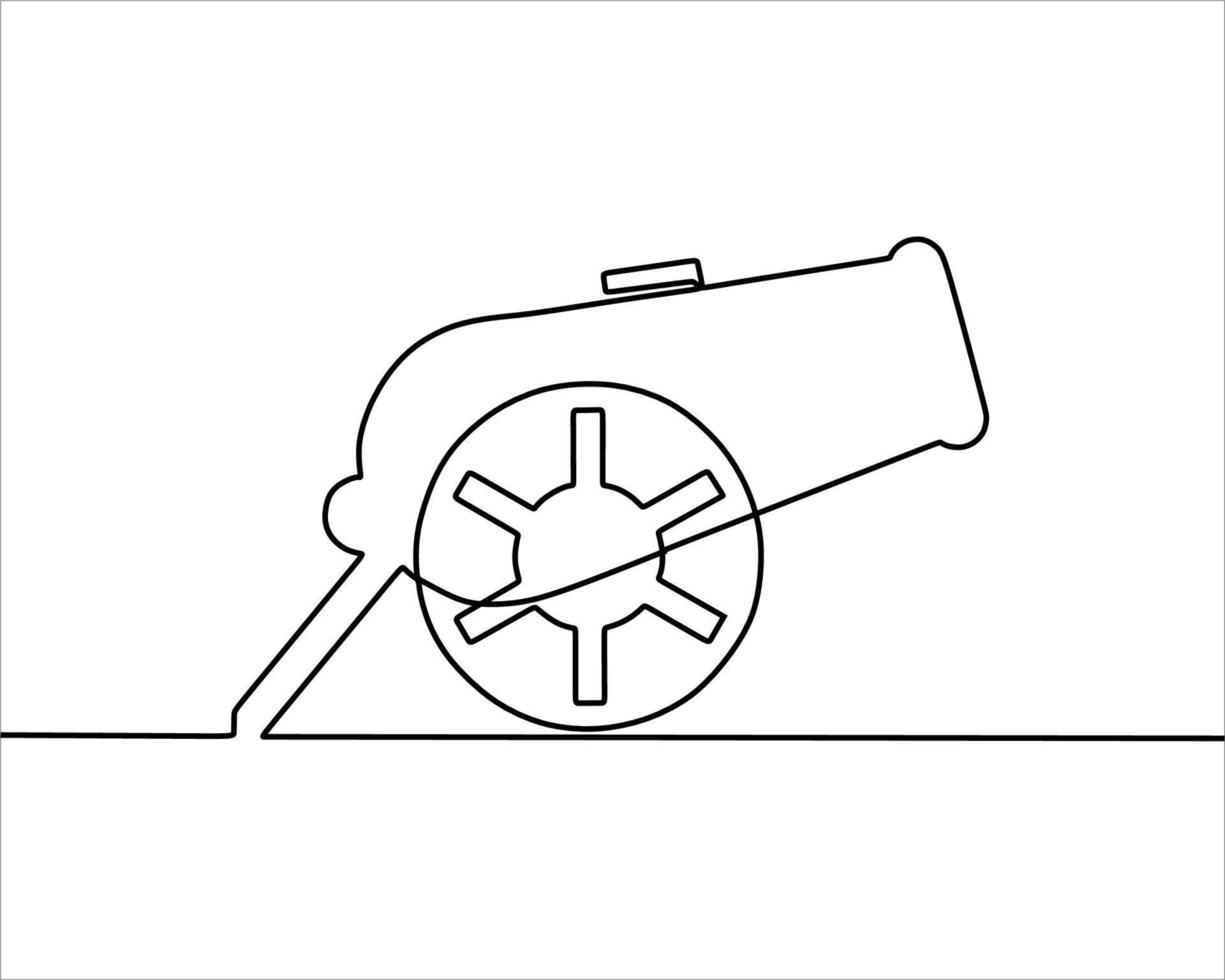 continuous line drawing on canon vector