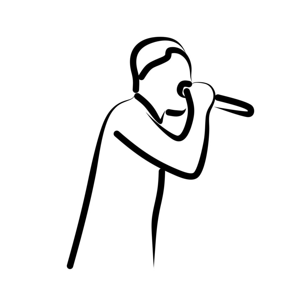 line drawing of singer vector