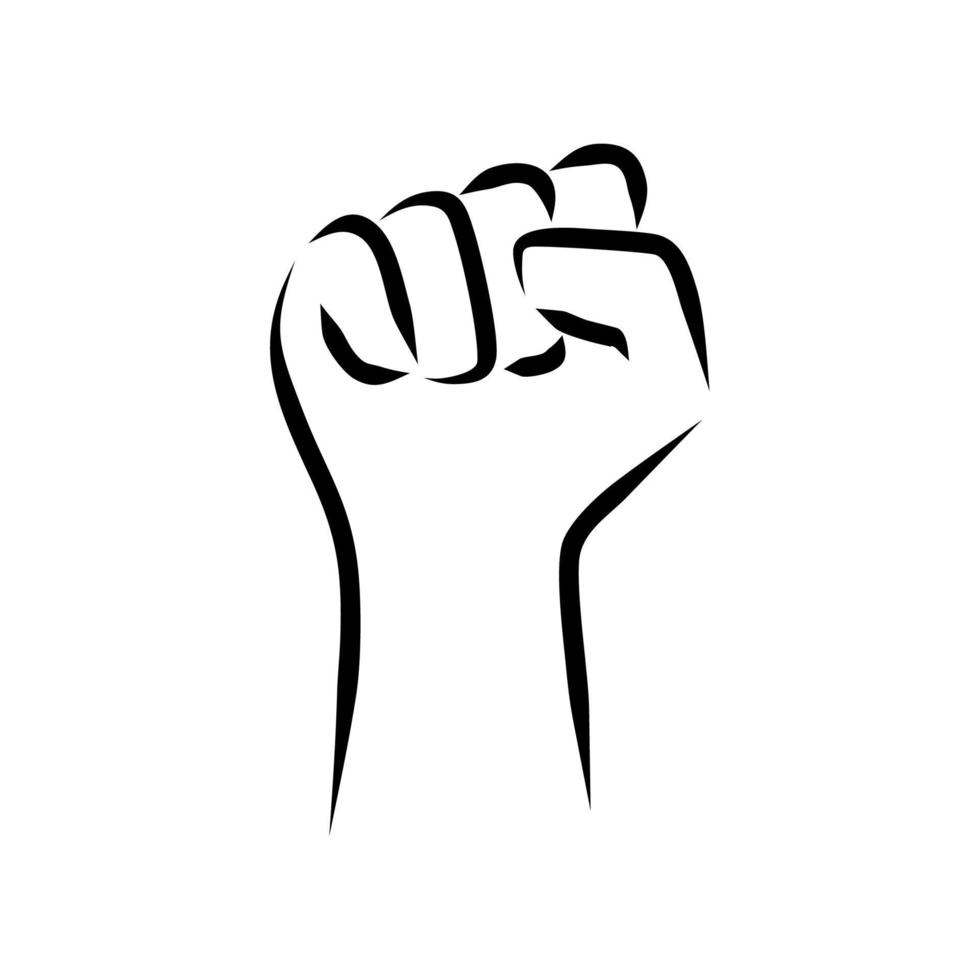 Line drawing of hand gesture vector