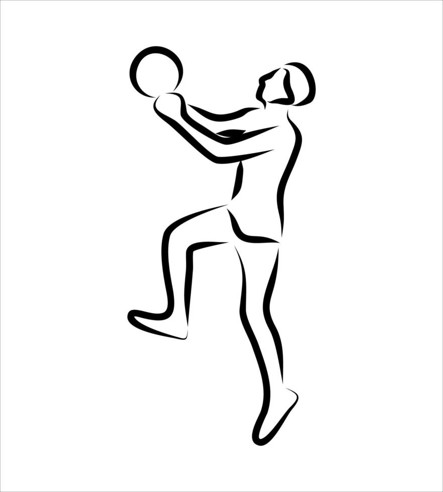 Line drawing of professional player basketball 11463479 Vector Art at ...