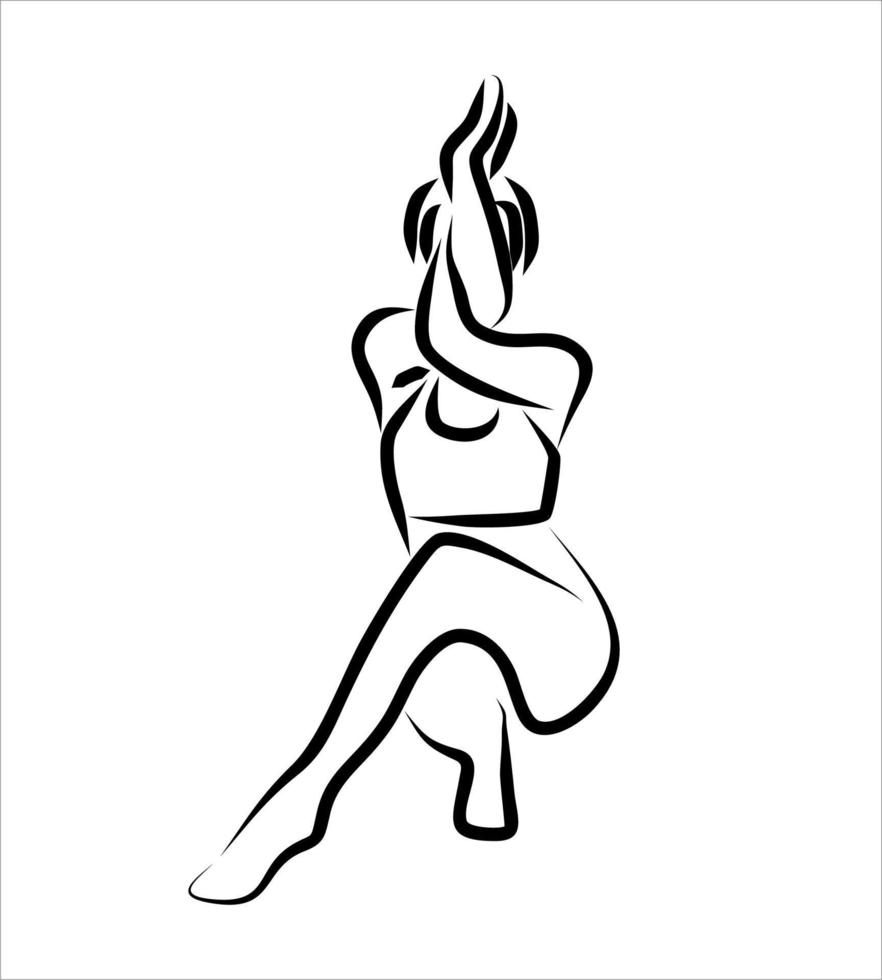 Line drawing of yoga vector