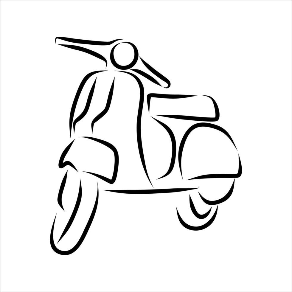 Line drawing of transportation vector
