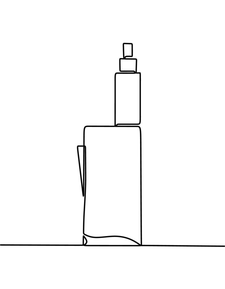 Continuous line drawing of cigarette vector