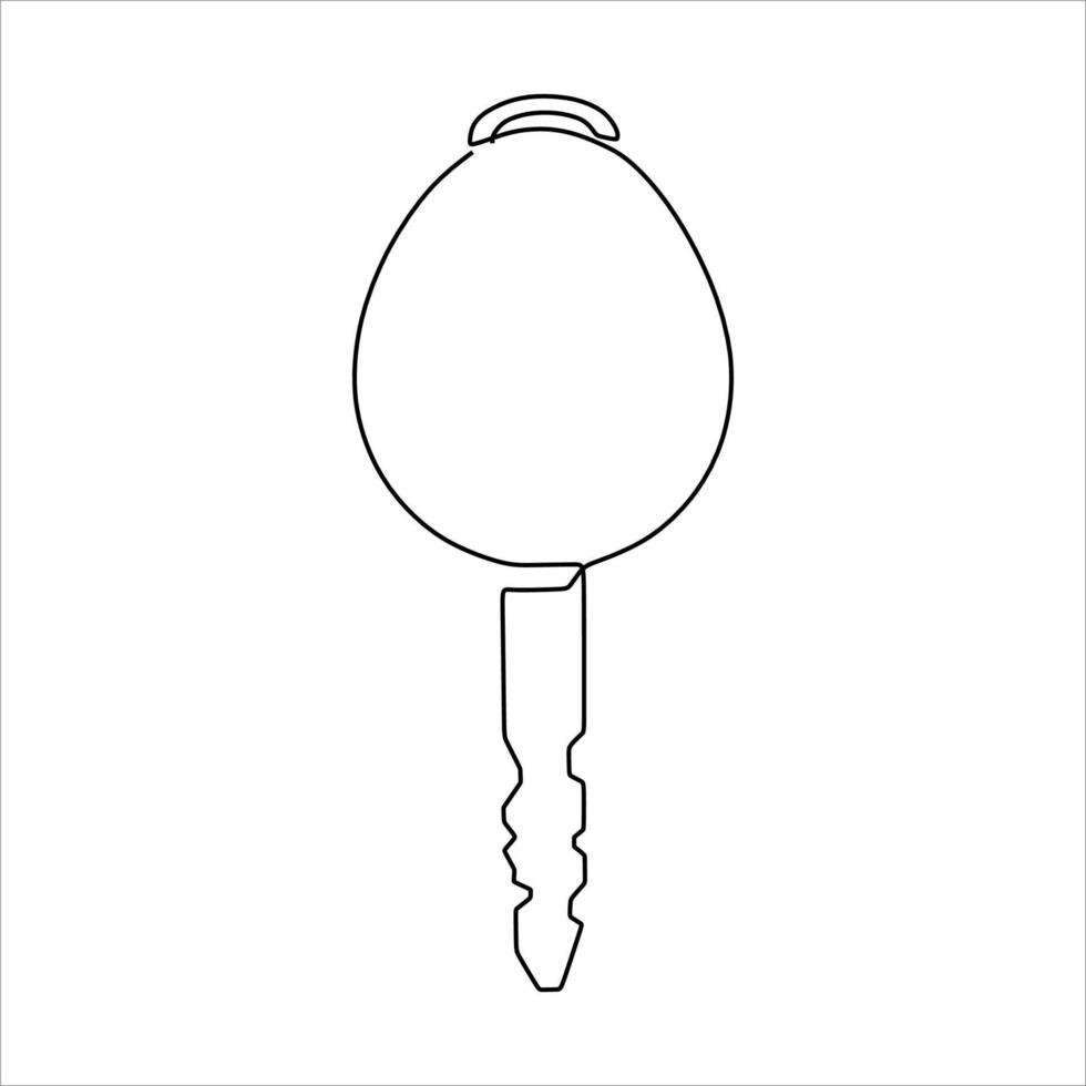 continuous line drawing of key vector
