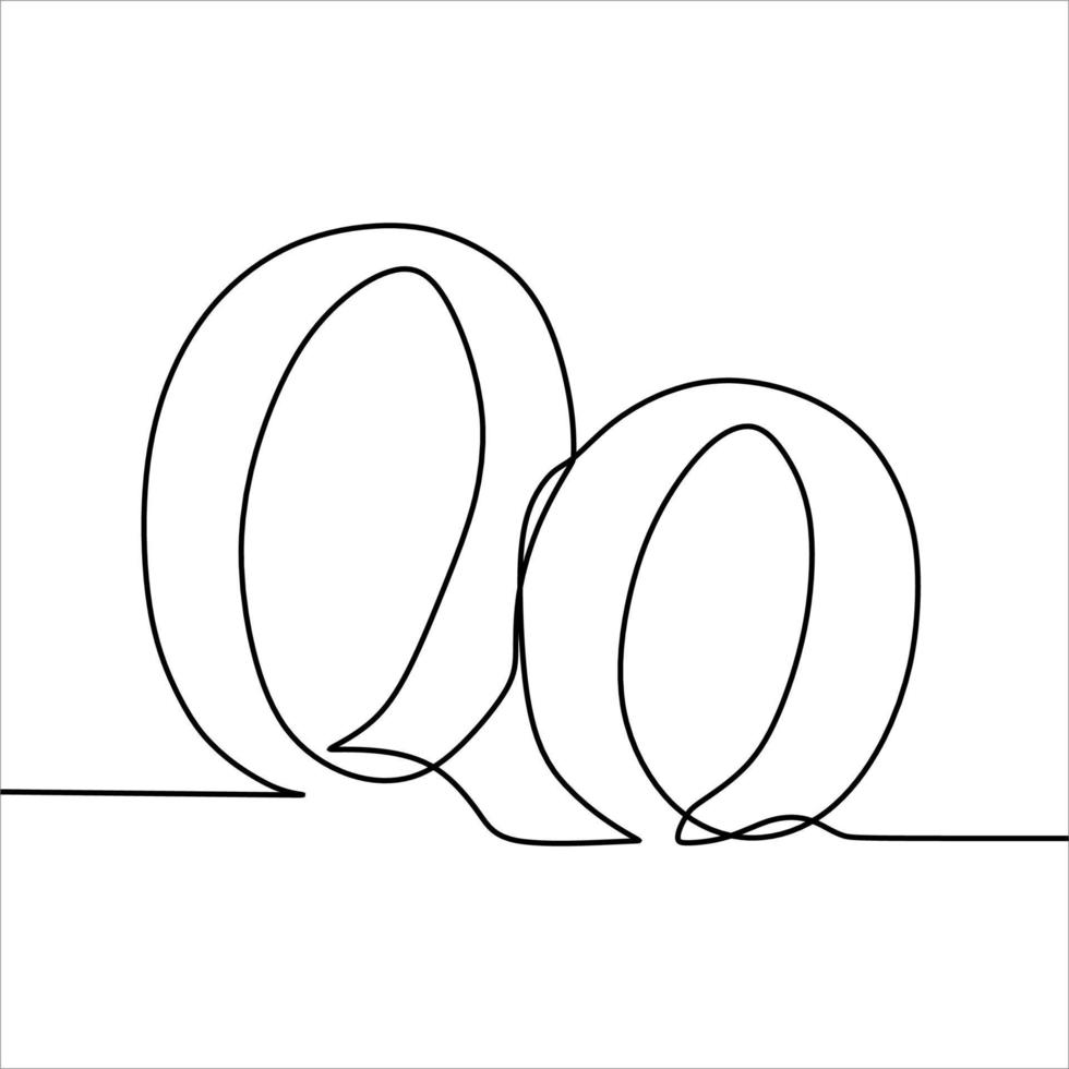 continuous line drawing of ring vector