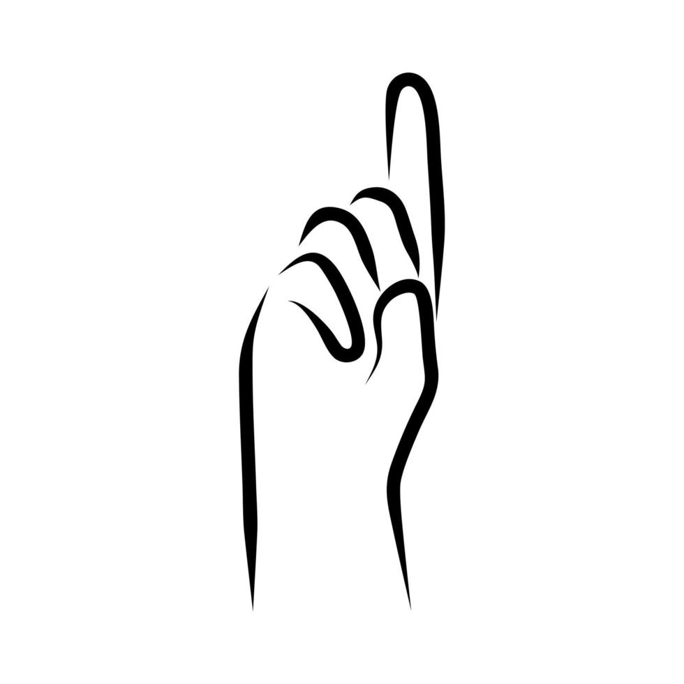 Line drawing of hand gesture vector