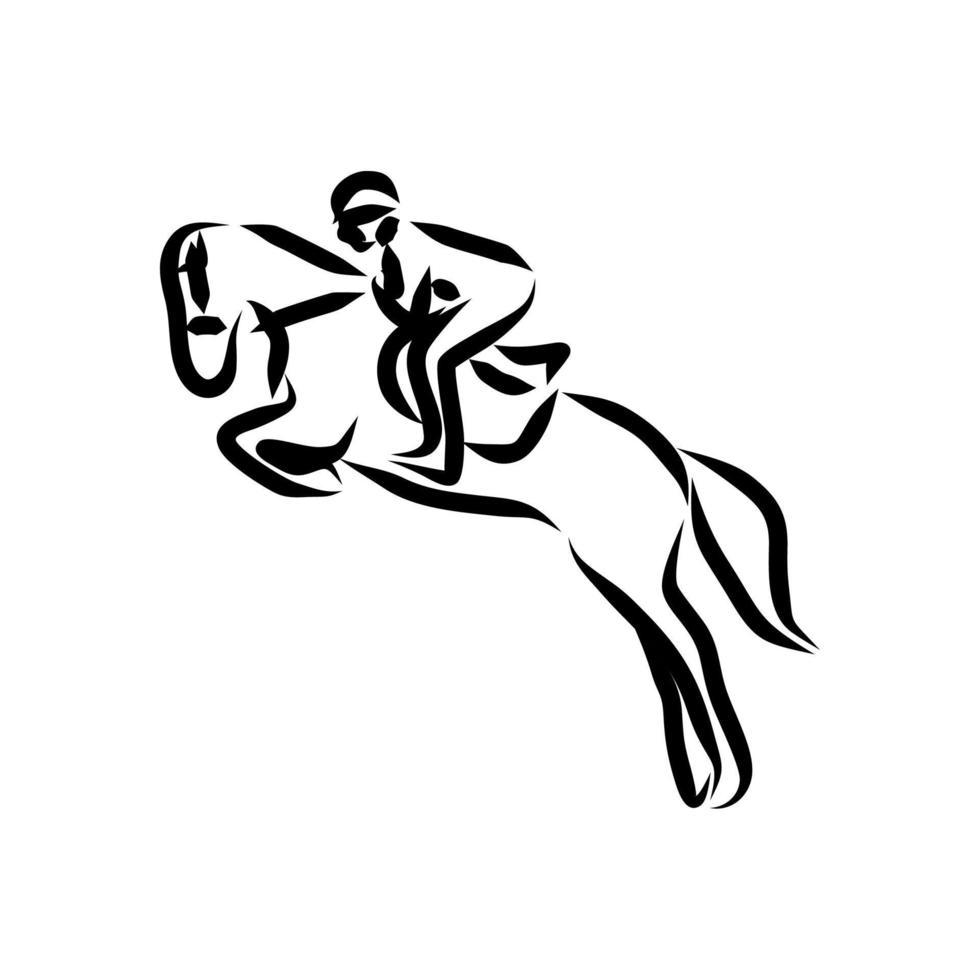 line drawing of horseman vector