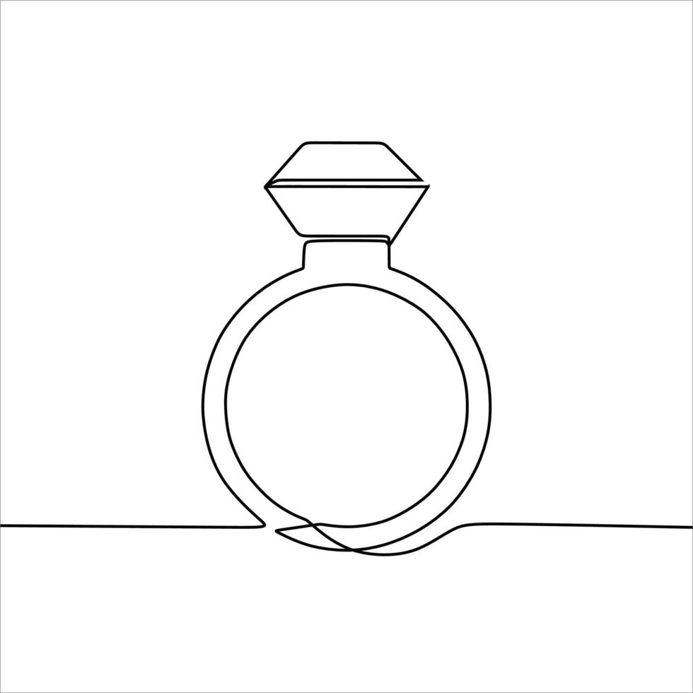 continuous line drawing of ring vector