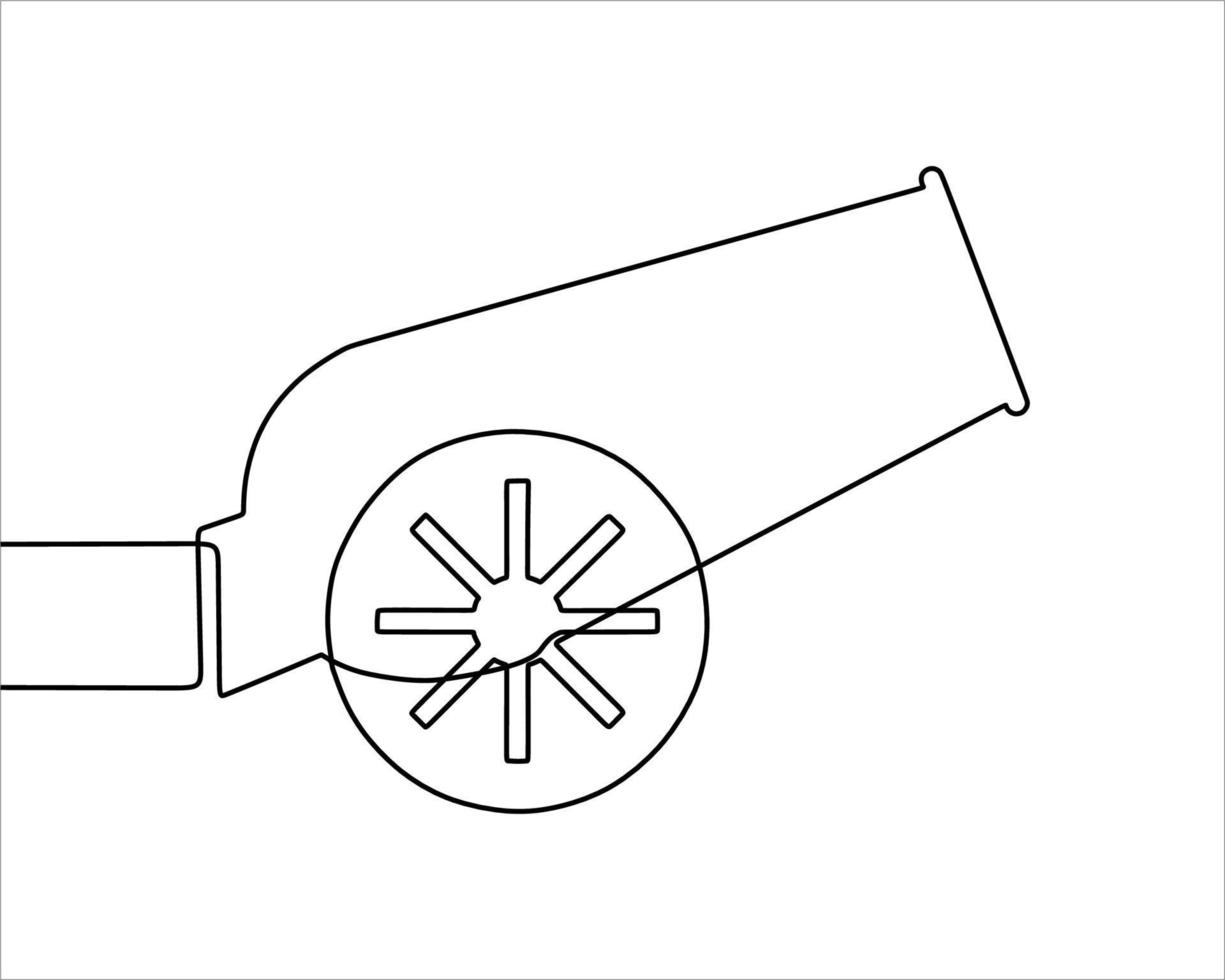 continuous line drawing on canon vector