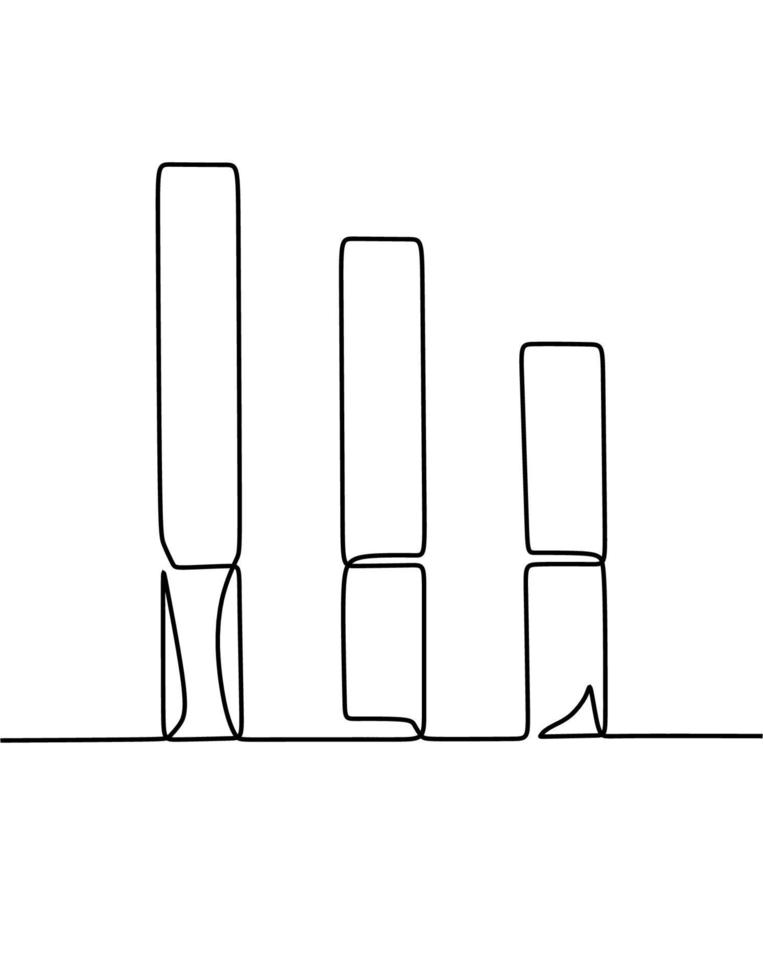 Continuous line drawing of cigarette vector