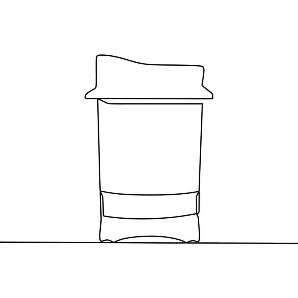 dibujo de línea continua de taza vector