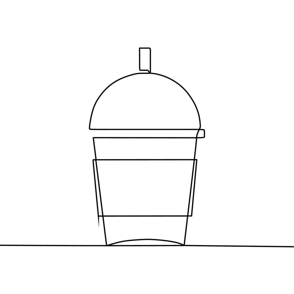 continuous line drawing of cup vector