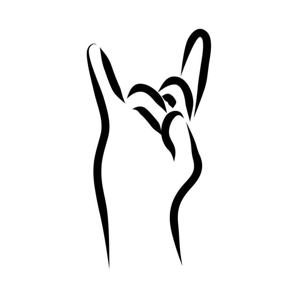 Line drawing of hand gesture vector