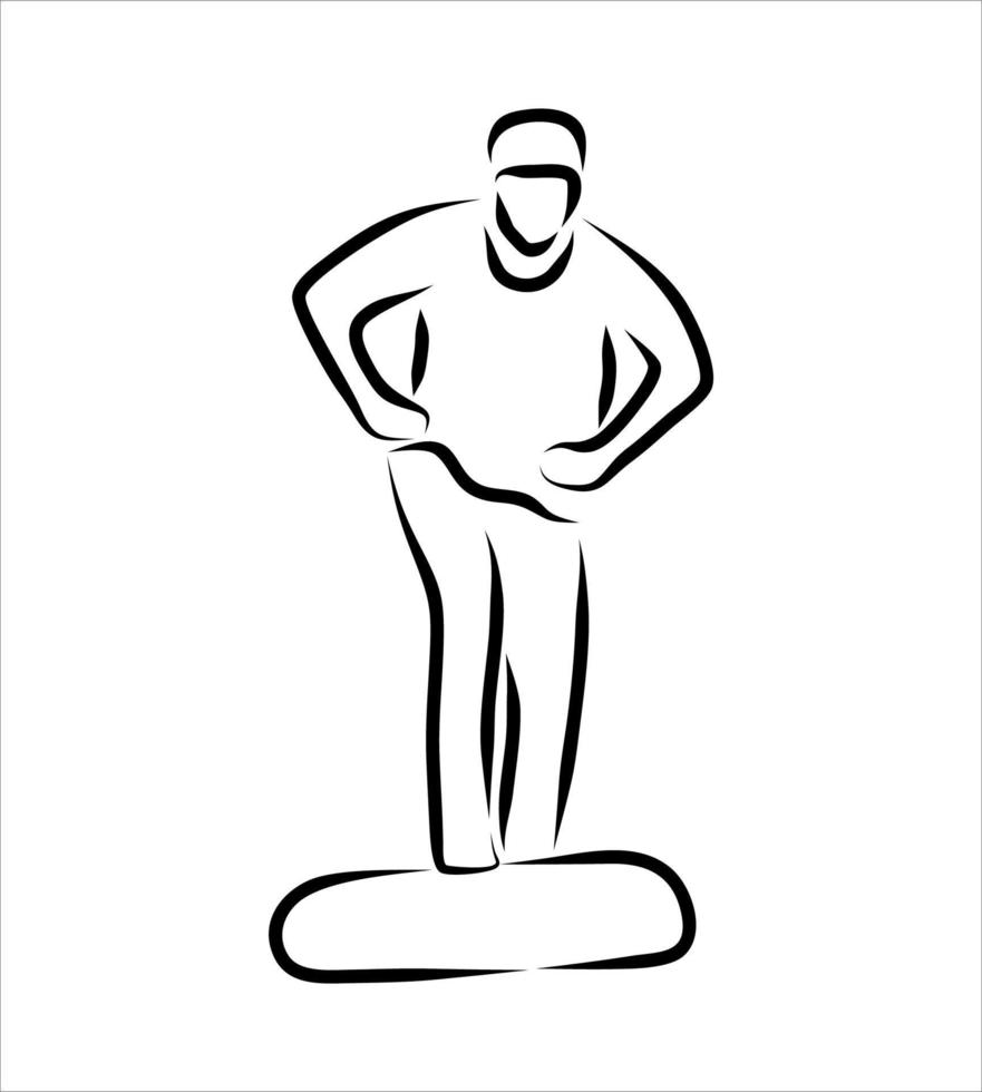 Line drawing of  skate player vector