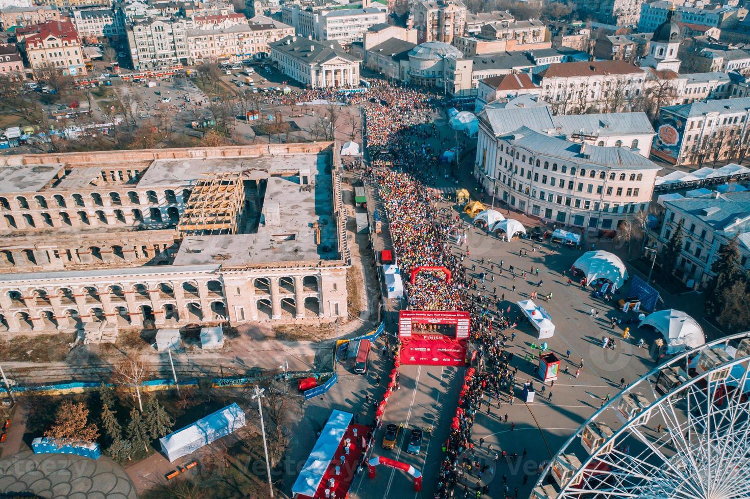 Nova Poshta Kyiv Half Marathon. Aerial view. photo