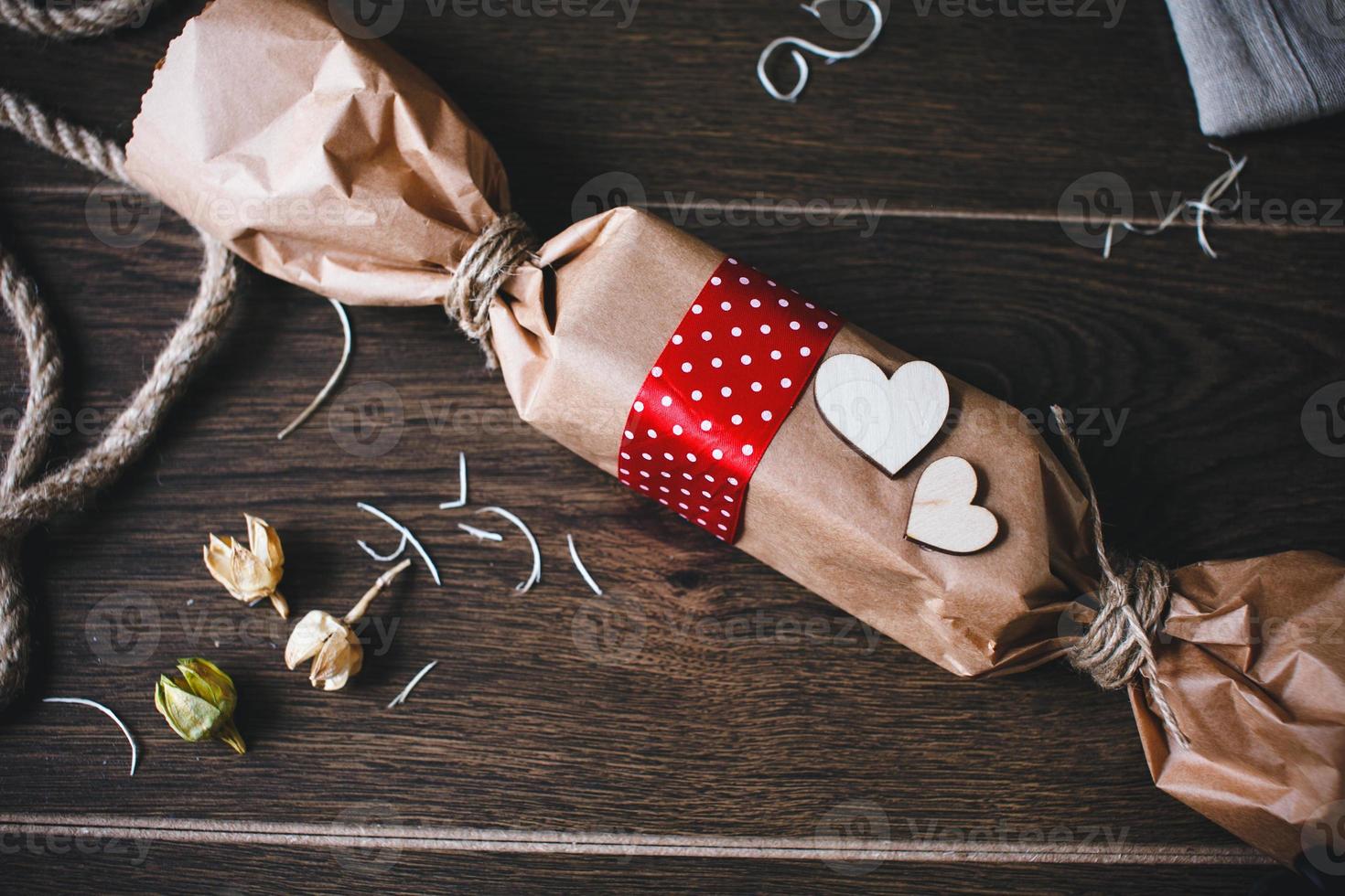 Charming gift for Valentine's Day. Designed in rustic style. photo